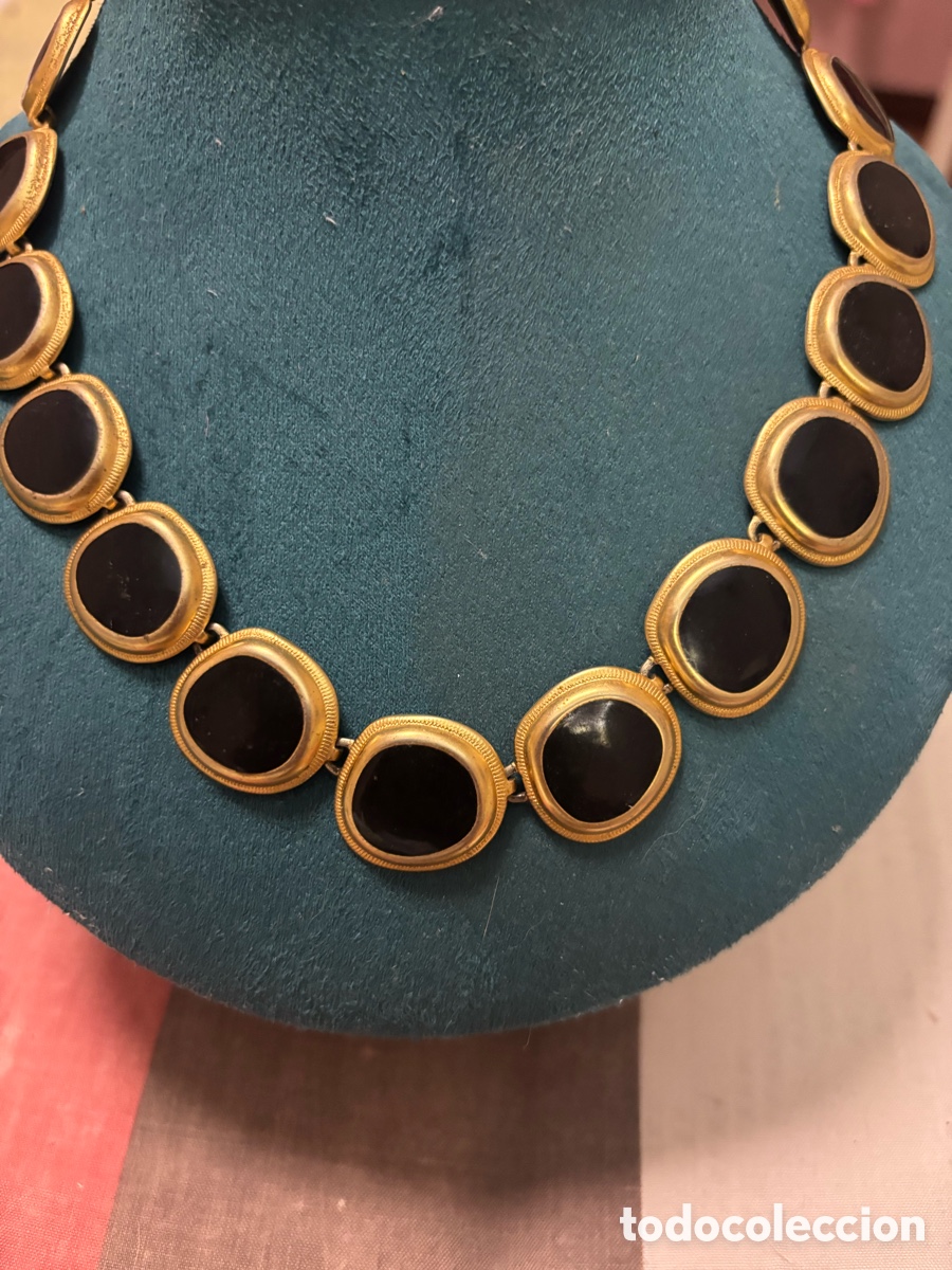 Joyeria: Collar de bisuter&iacute;a dorado y negro - Foto 2