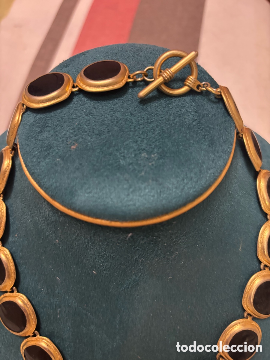 Joyeria: Collar de bisuter&iacute;a dorado y negro - Foto 3