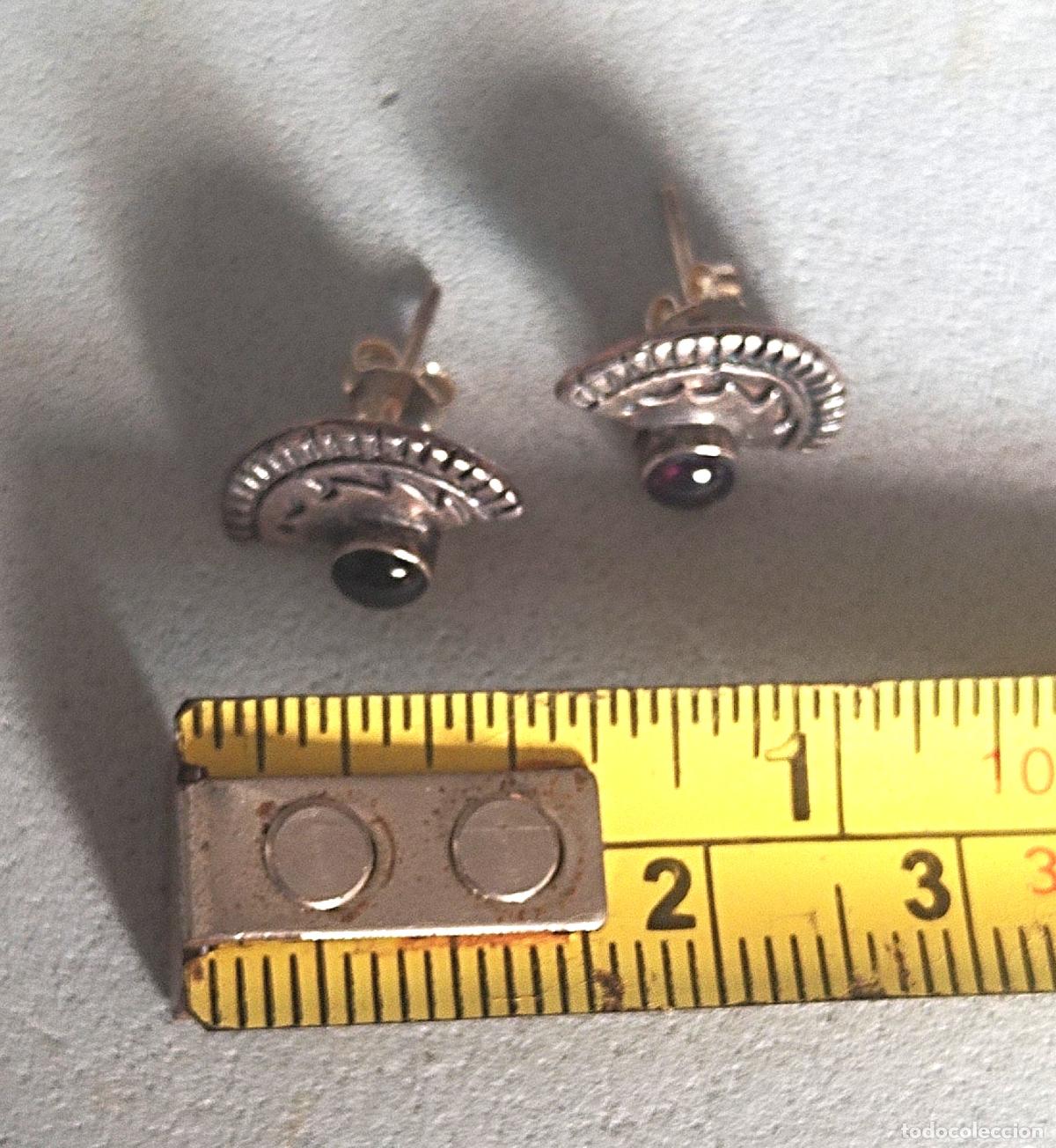 Joyeria: Pendientes de plata contrastada con piedra negra. - Foto 2