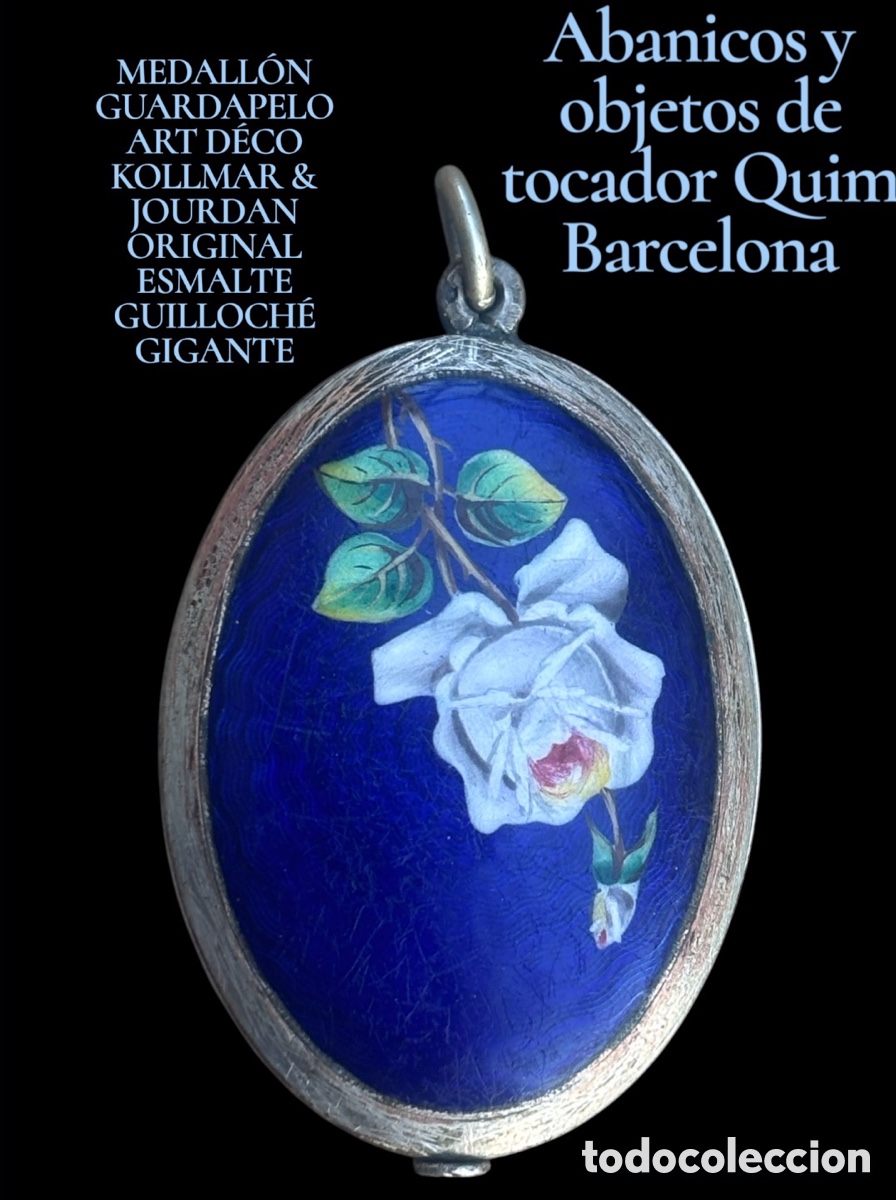 Joyeria: MEDALL&Oacute;N GUARDAPELO ART D&Eacute;CO KOLLMAR & JOURDAN ORIGINAL ESMALTE GUILLOCH&Eacute; GIGANTE
