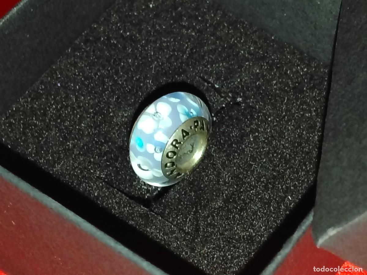 Joyeria: 1 CHARM DE PANDORA CON DIJE DE PLATA 925 Y CRISTAL DE MURANO PRECIOSO (VINTAGE)FLORAL
