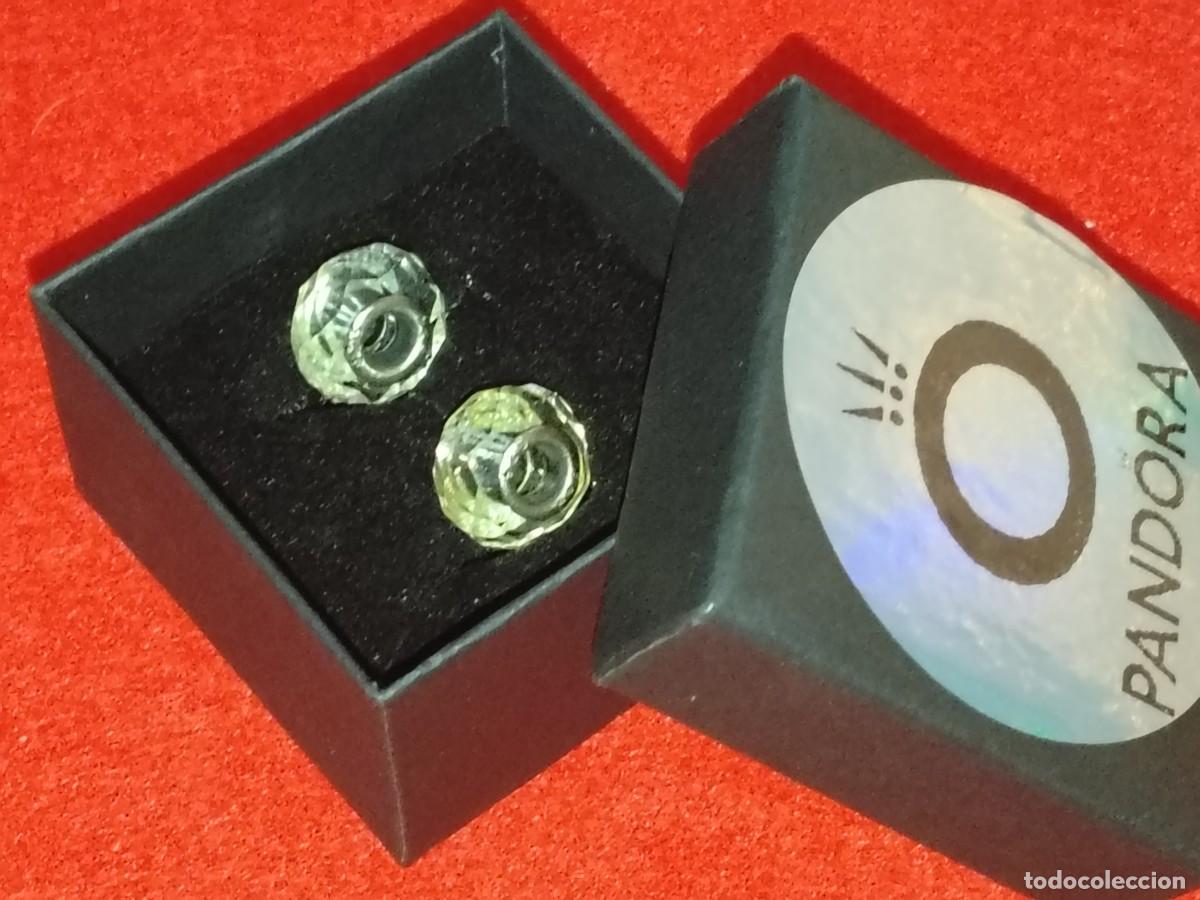 Joyeria: 2 CHARM DE PANDORA CON DIJE DE PLATA 925 Y CRISTAL PRECIOSO (VINTAGE)
