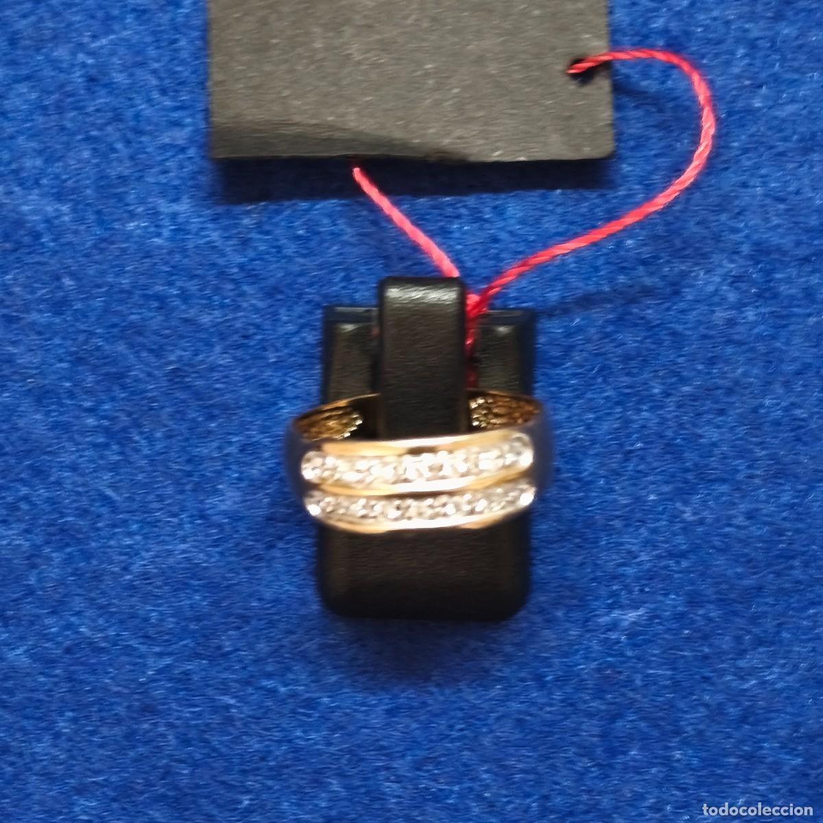 Joyeria: ANILLO DE PLATA CHAPADA EN ORO CON BANDAS DE CIRCONITAS. PLATA DE LEY - Foto 4