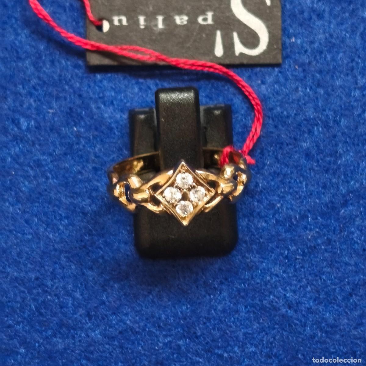 Joyeria: ANILLO DE PLATA CHAPADA EN ORO CON ROMBO DE CIRCONITAS. PLATA DE LEY - Foto 4