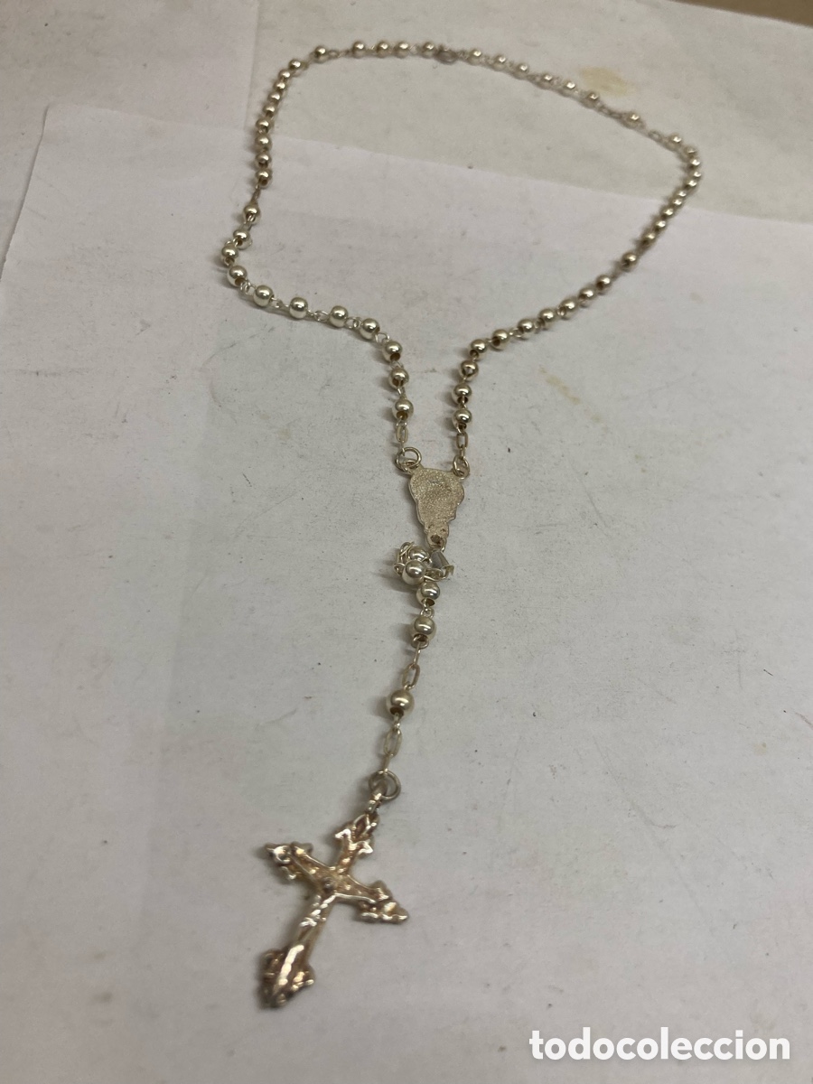 Joyeria: Rosario de plata religiosa CC503