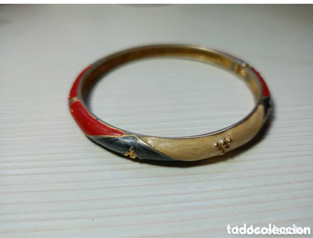 Joyeria: Antigua pulsera brazalete tres colores esmaltados vintage 7cm