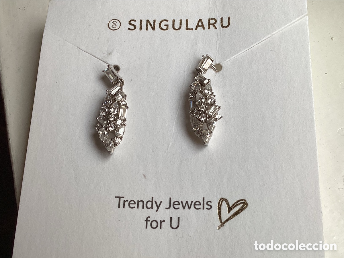 Joyeria: Pendientes de plata de ley y circonitas, sin estrenar. - Foto 4