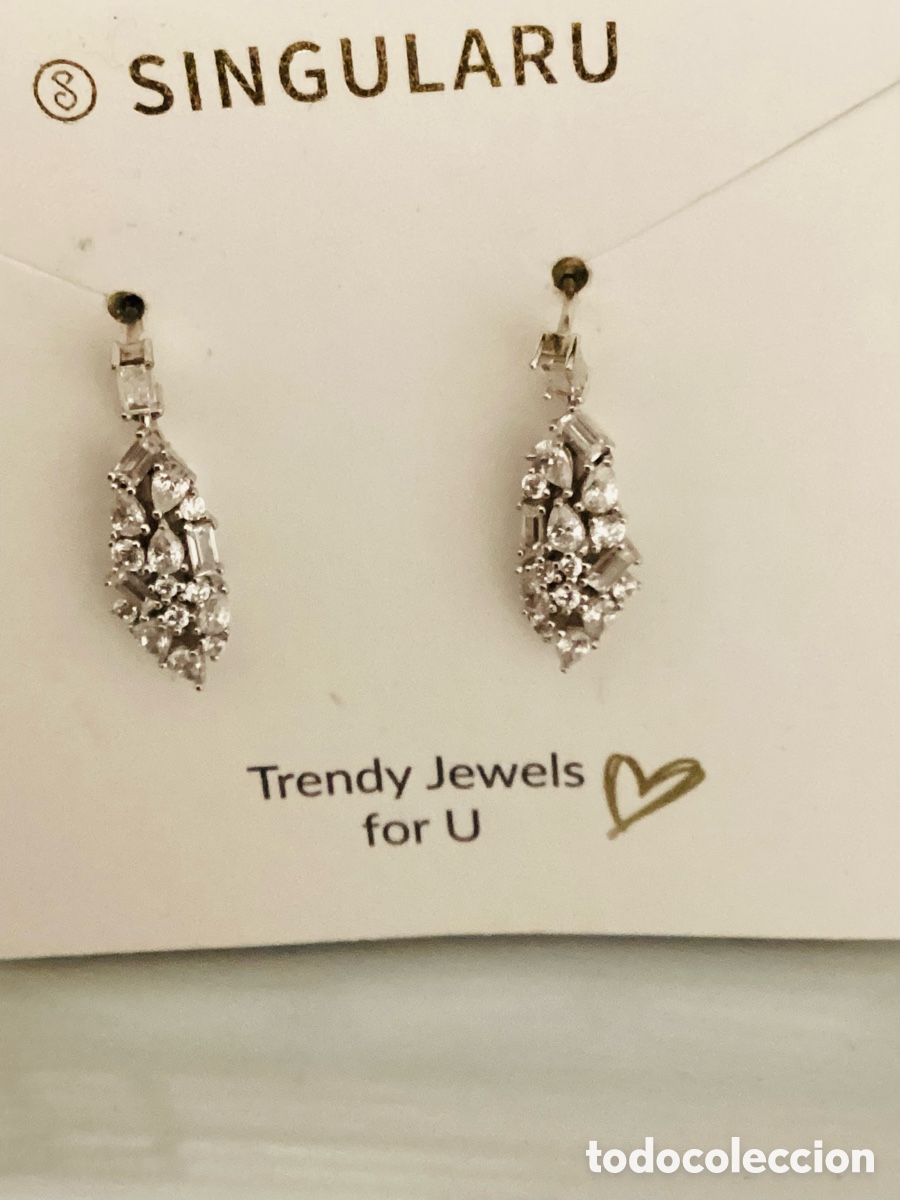 Joyeria: Pendientes de plata de ley y circonitas, sin estrenar.