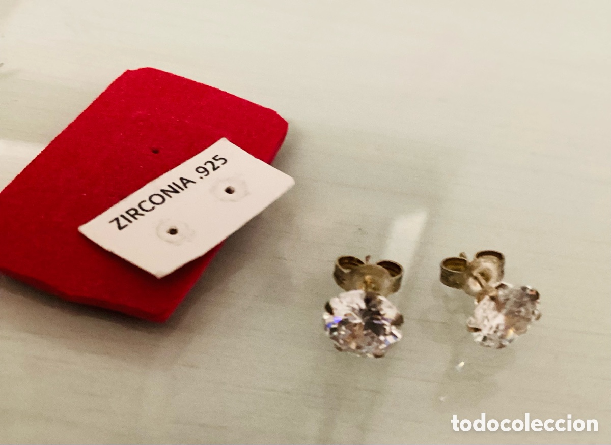 Joyeria: Pendientes de plata y circonitas sin estrenar - Foto 2