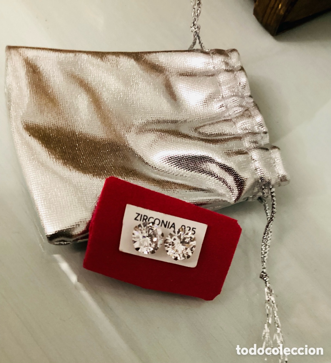 Joyeria: Pendientes de plata y circonitas sin estrenar - Foto 4
