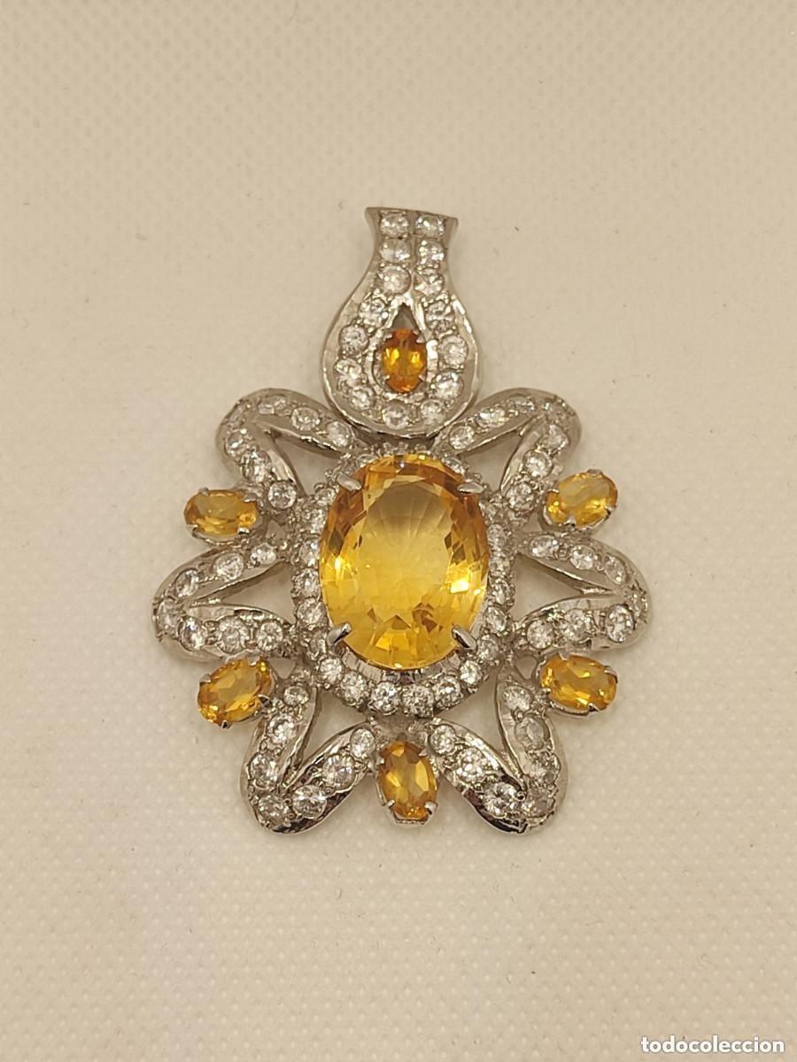 Joyeria: Impresionante colgante de plata y citrinos