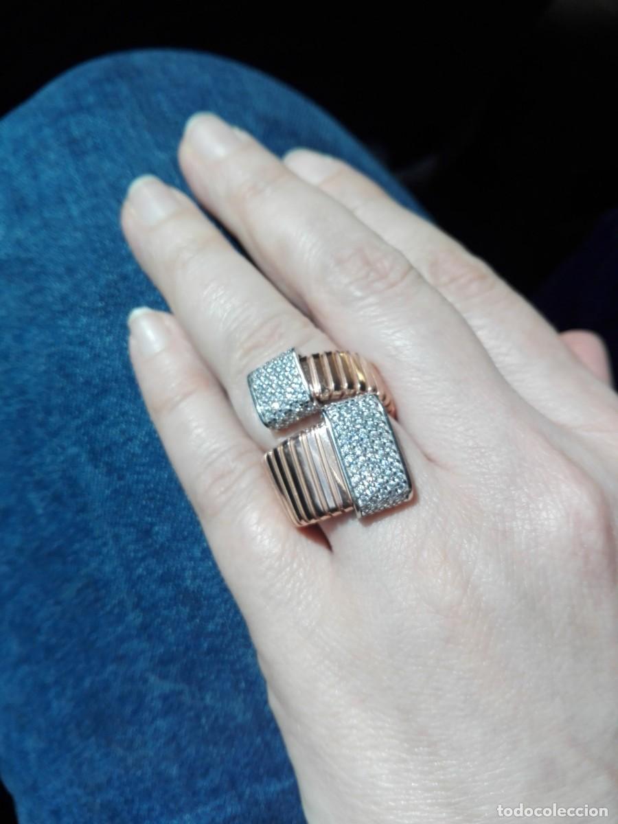 Joyeria: Gran sortija de dise&ntilde;o en plata, oro y circonitas - Foto 1