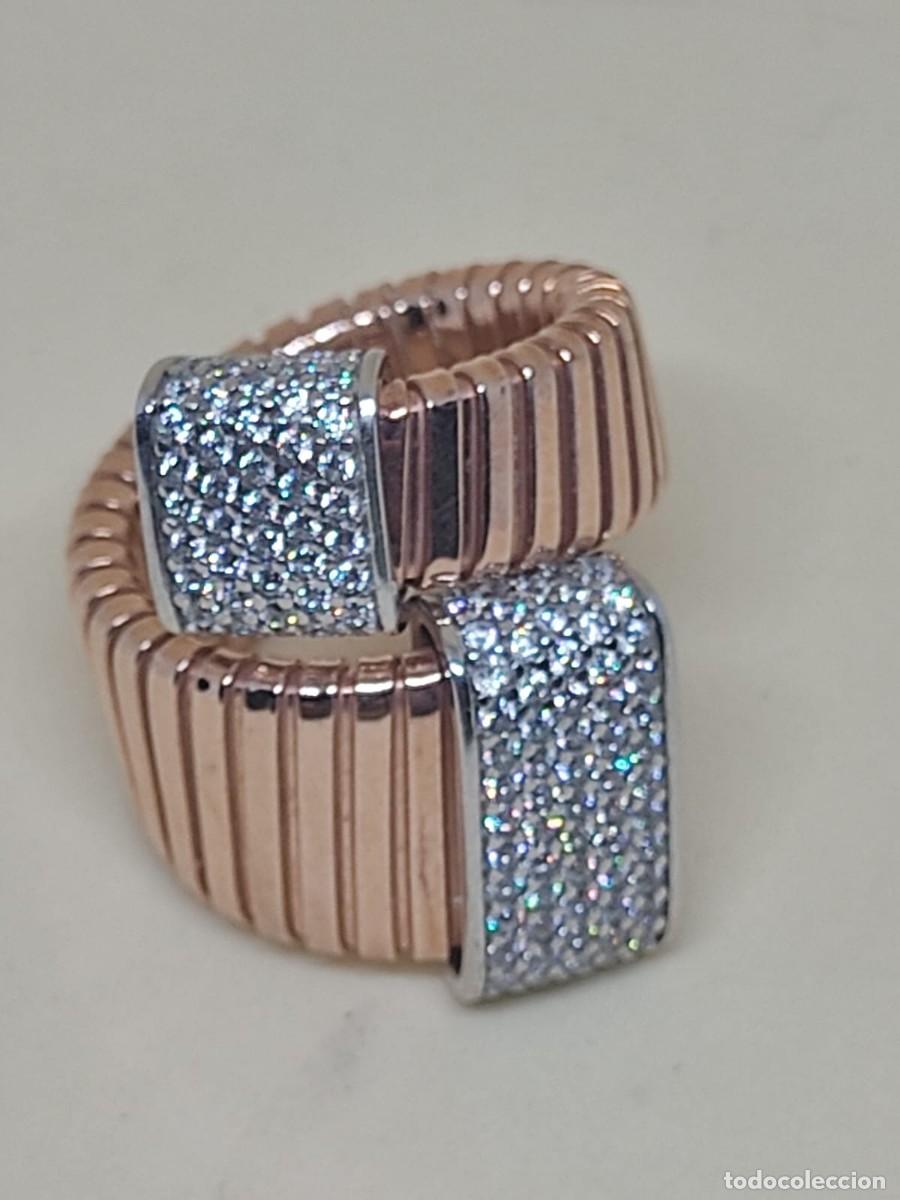 Joyeria: Gran sortija de dise&ntilde;o en plata, oro y circonitas - Foto 2