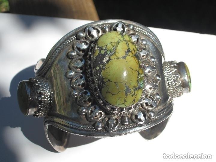 Joyeria: GRAN BRAZALETE DE PLATA 925 Y 3 TURQUESAS - Foto 3