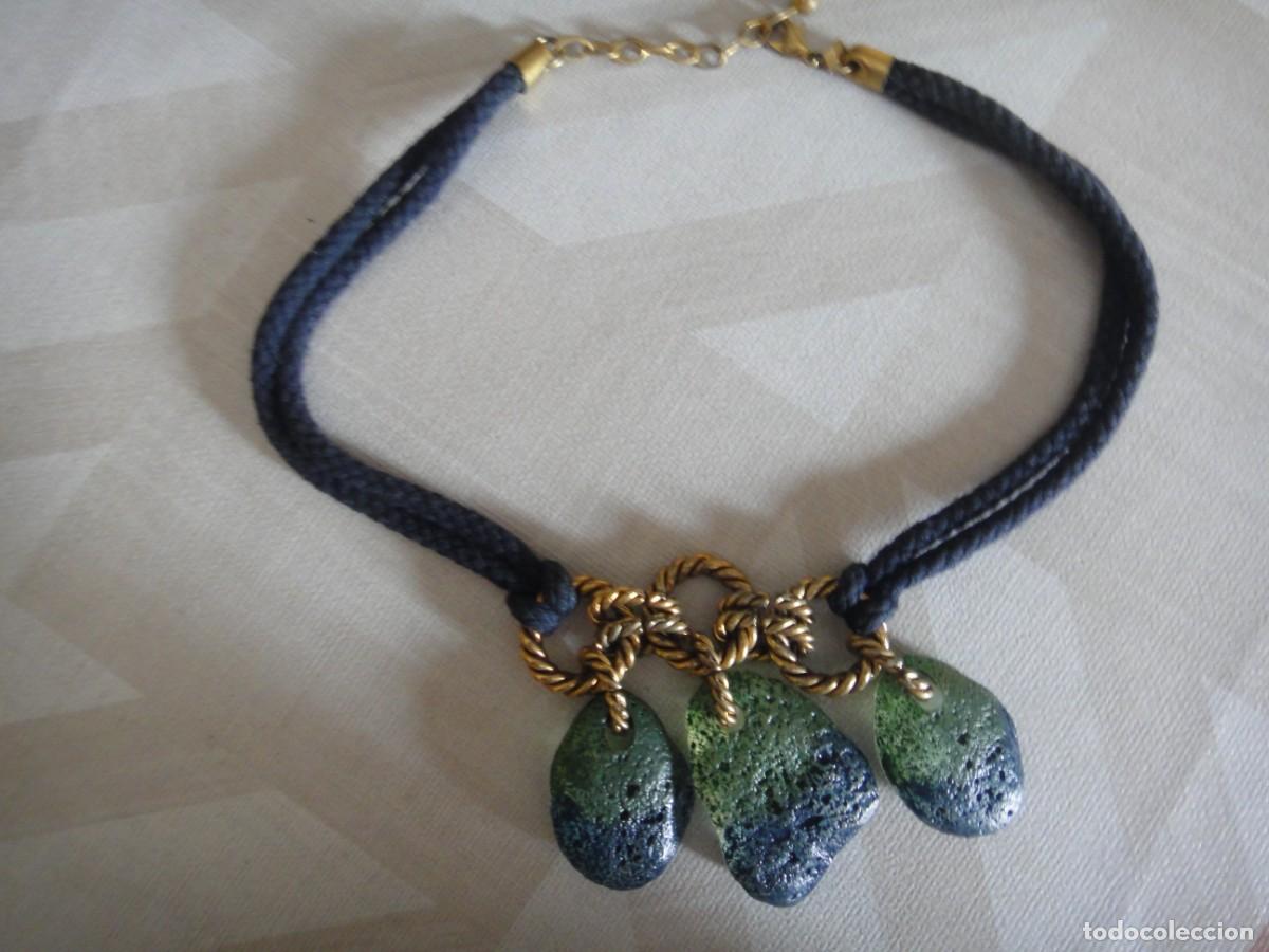 Schmuck: Gargantilla Vintage de la casa LERITZ-tres piedras estilo volc&aacute;nico, (A&ntilde;os 80/90) ref, 102-2226