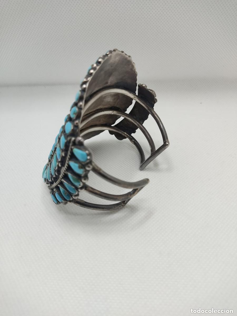 Joyeria: Espectacular brazalete plata y turquesas - Foto 4
