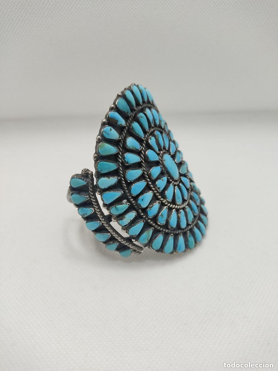 Joyeria: Espectacular brazalete plata y turquesas - Foto 5