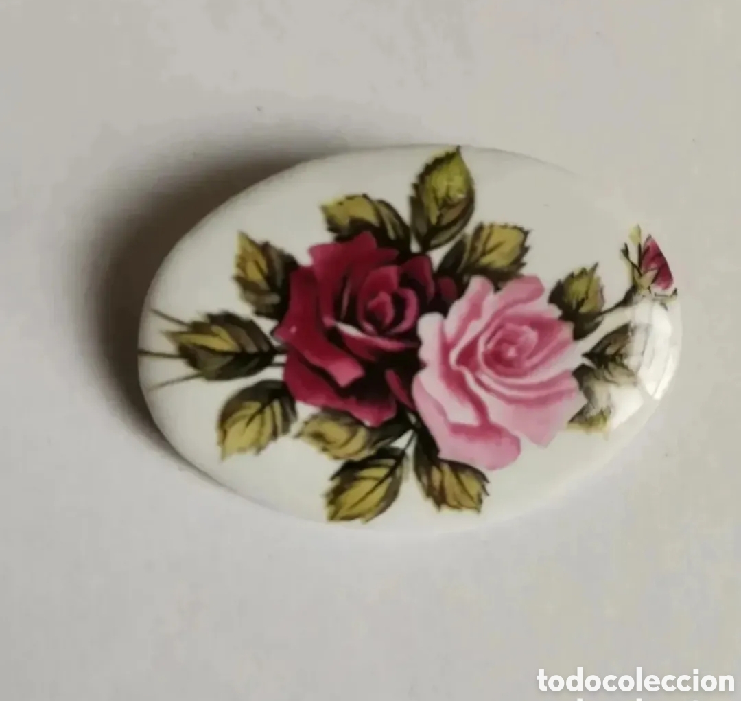 Joyeria: precioso broche camafeo porcelana 4,5x3cm