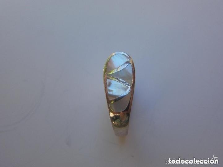 Joyeria: Sortija antigua balinesa de plata e incrustaciones de madreperla - Foto 4