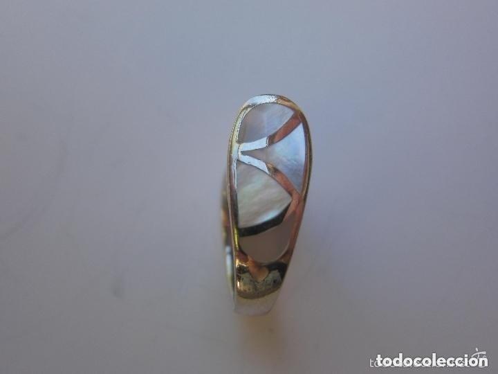 Joyeria: Sortija antigua balinesa de plata e incrustaciones de madreperla - Foto 5