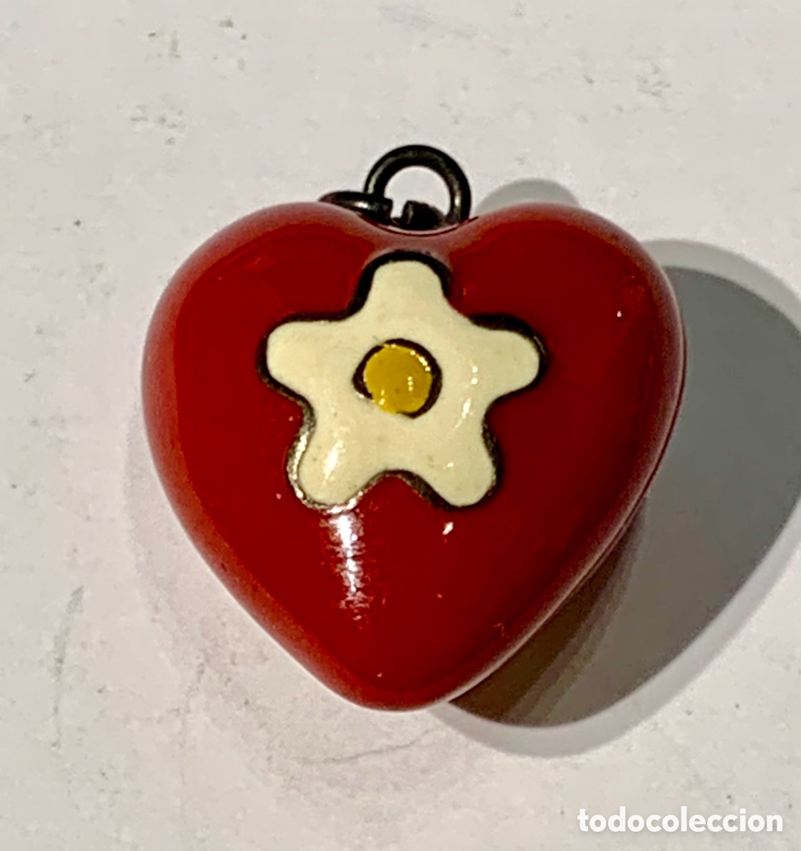 Joyeria: Colgante. Coraz&oacute;n. Plata y cer&aacute;mica esmaltada.