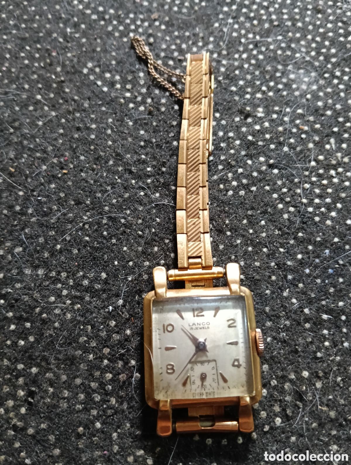 Joyeria: Reloj de pulsera de mujer LANCO funciona perfectamente, chapado en oro, todo met&aacute;lico. Se puede usar