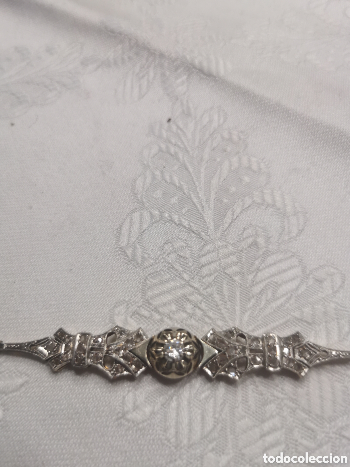 Joyeria: Pulsera de pedida 1940 plat&iacute;no diamantes oro 18 cm