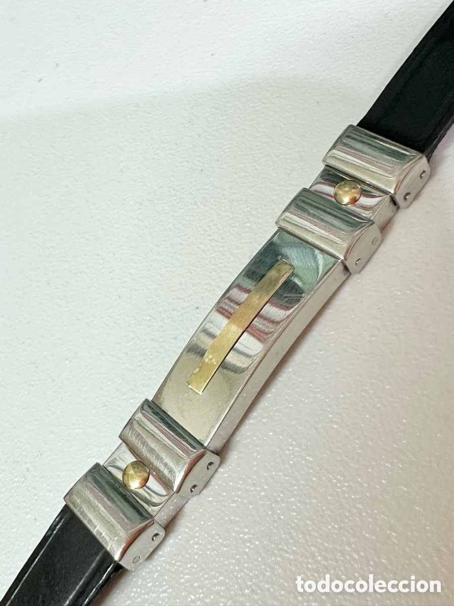 Joyeria: Pulsera De Acero y Oro 18k 750 - Foto 4