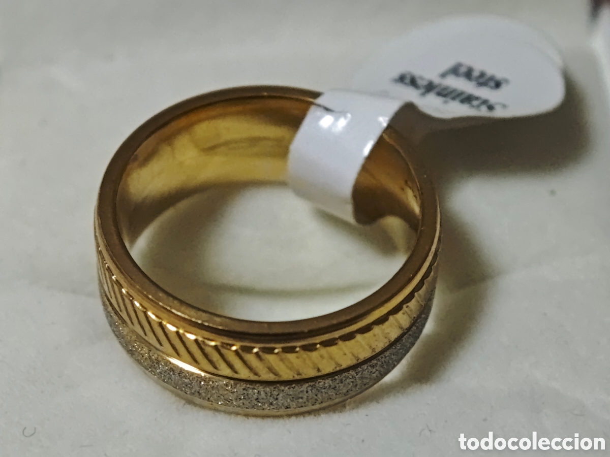 Joyeria: Anillo de acero inoxidable con ba&ntilde;o de oro - Foto 6