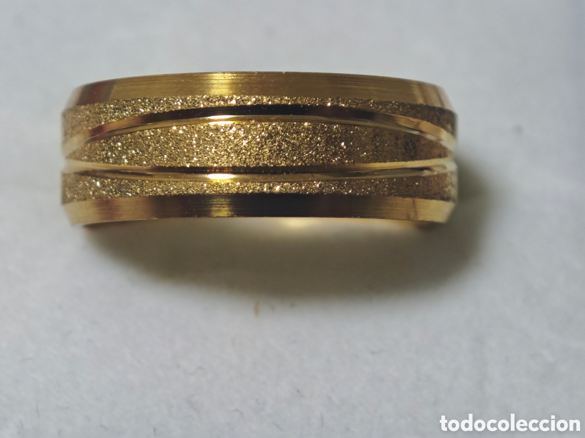 Joyeria: Anillo de acero inoxidable con ba&ntilde;o de oro - Foto 3