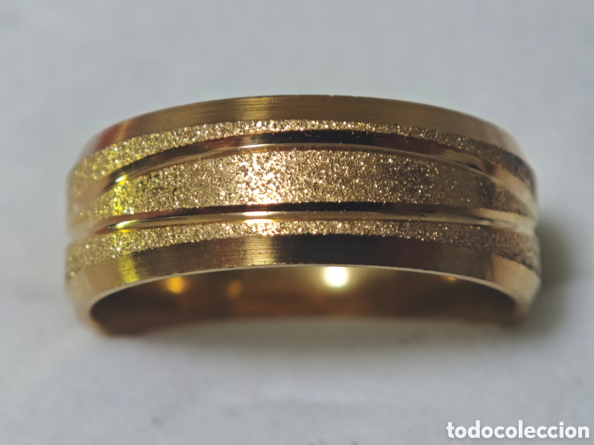 Joyeria: Anillo de acero inoxidable con ba&ntilde;o de oro - Foto 5