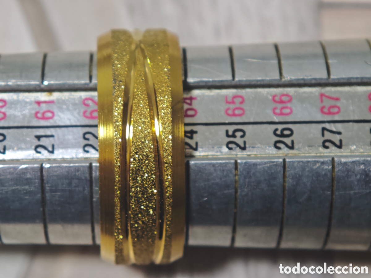 Joyeria: Anillo de acero inoxidable con ba&ntilde;o de oro - Foto 6