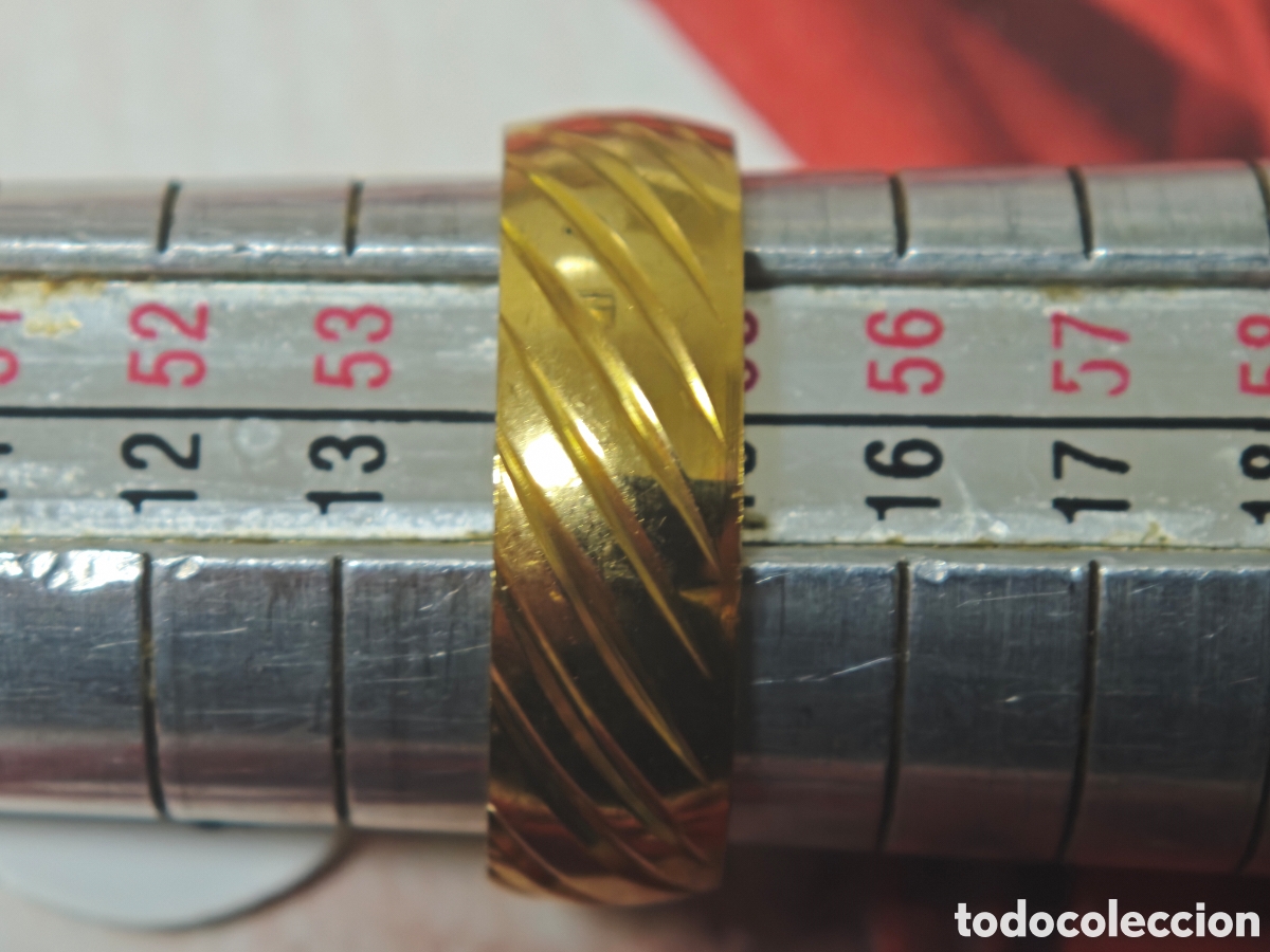 Joyeria: Anillo de acero inoxidable con ba&ntilde;o de oro nuevo - Foto 3