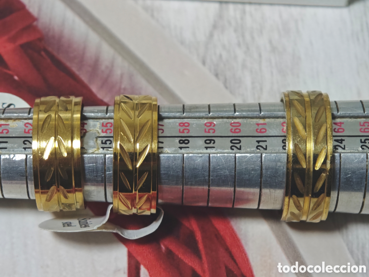 Joyeria: Anillo de acero inoxidable con ba&ntilde;o de oro - Foto 4