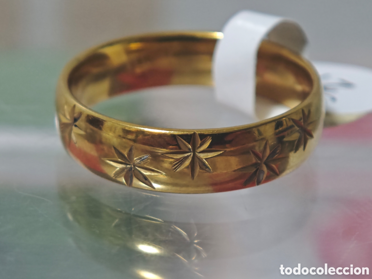 Joyeria: Anillo de acero con ba&ntilde;o de oro hombre