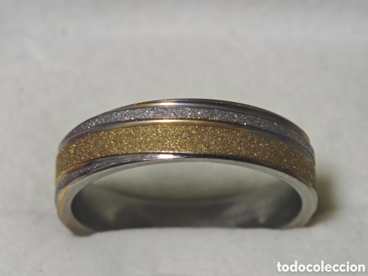 Joyeria: Anillo de acero inoxidable en oro y plata - Foto 1