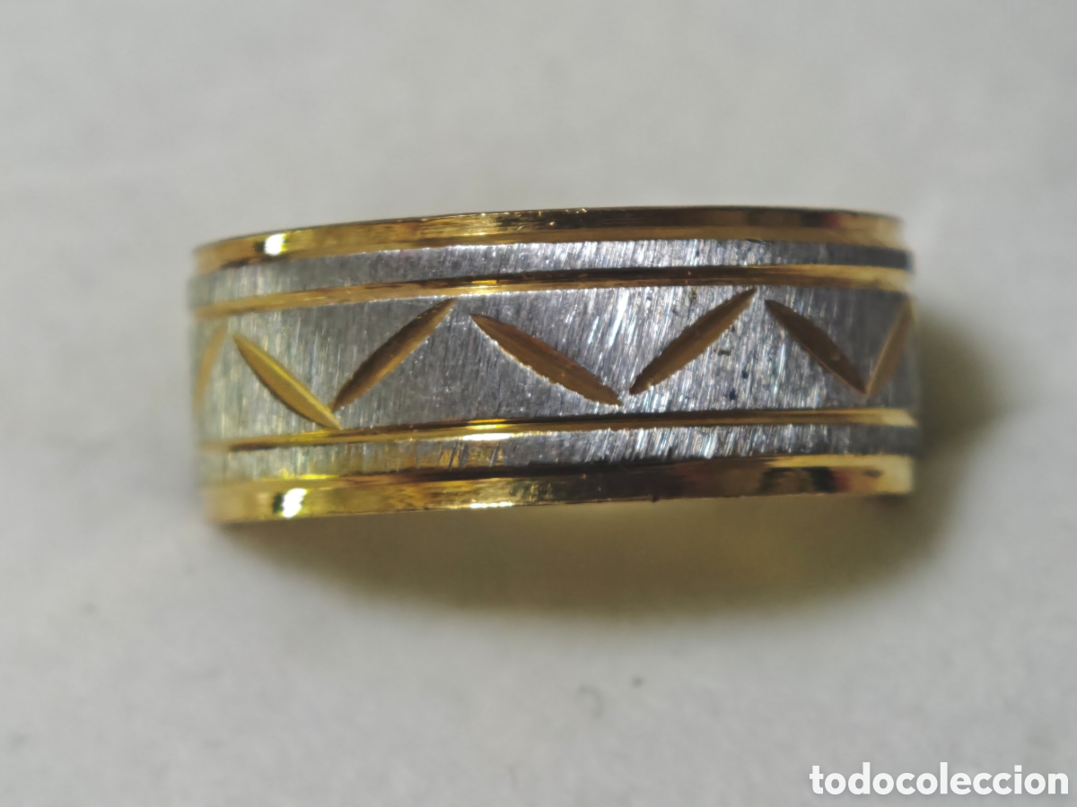 Joyeria: Anillo de acero inoxidable en oro y plata - Foto 2