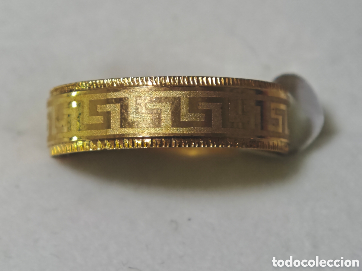 Joyeria: Anillo de acero inoxidable con ba&ntilde;o de oro nuevo - Foto 5