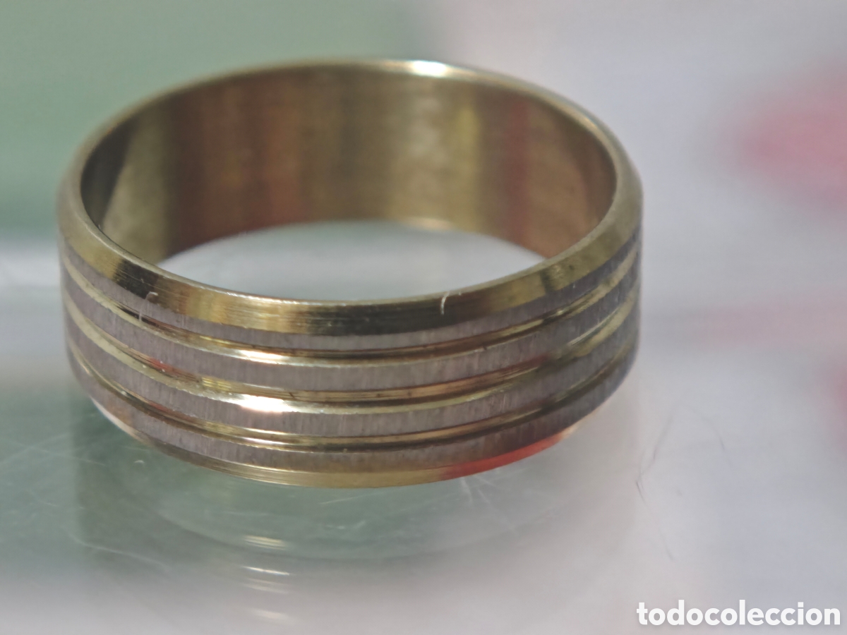 Joyeria: Anillo de acero inoxidable en oro y plata - Foto 3