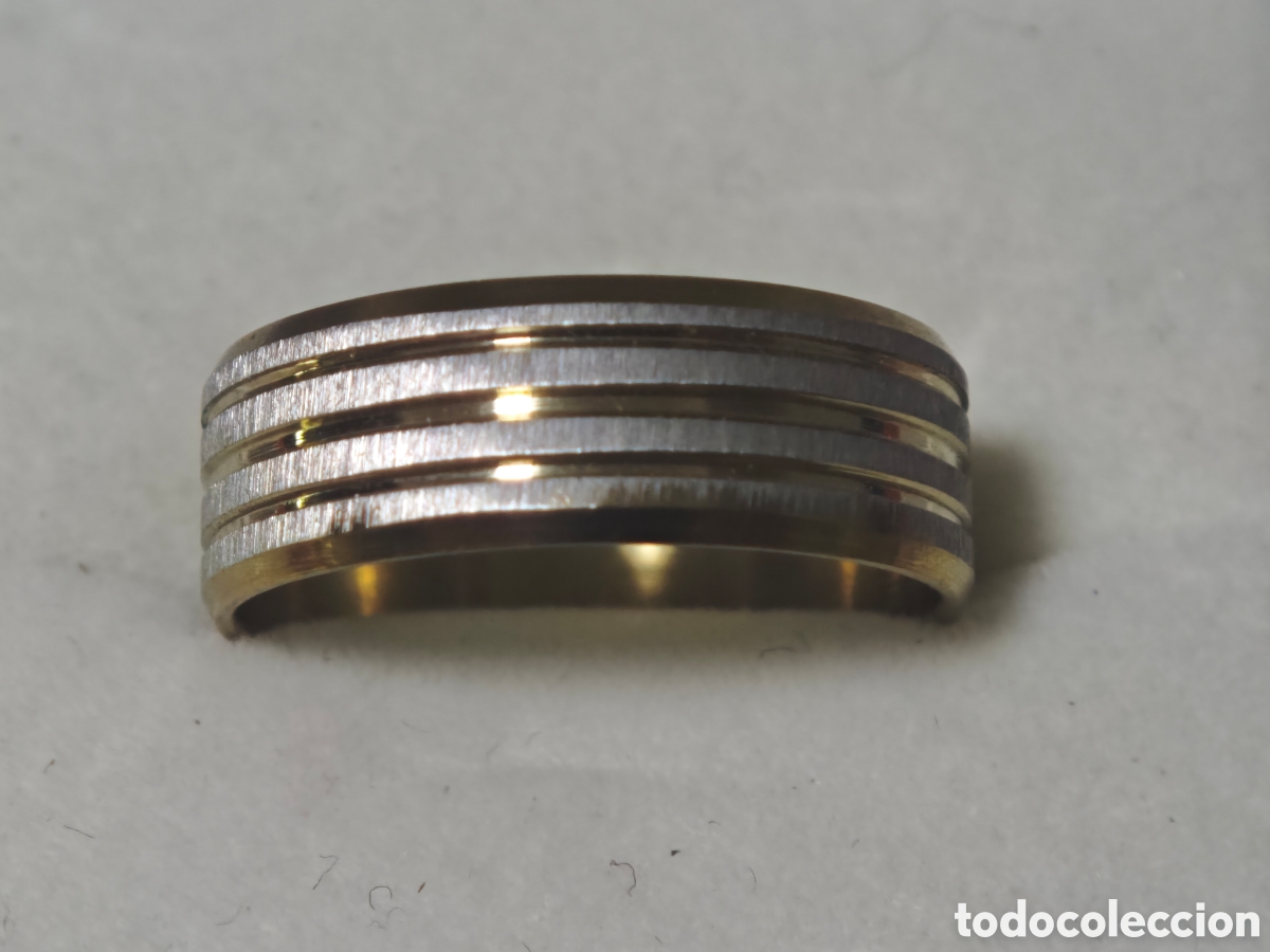 Joyeria: Anillo de acero inoxidable en oro y plata - Foto 1