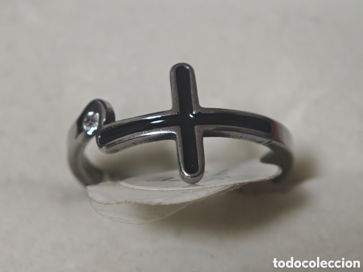 Joyeria: Anillo de acero inoxidable en forma de cruz - Foto 2