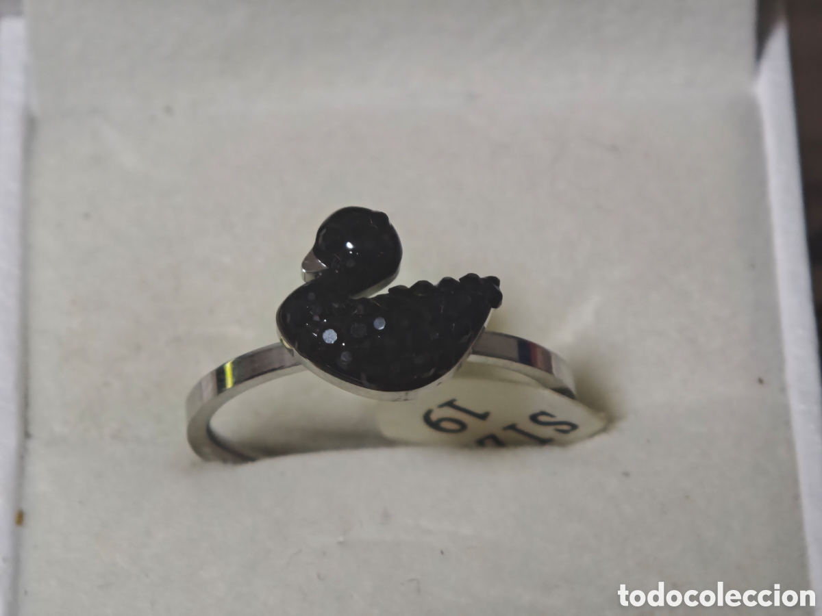 Joyeria: Anillo de acero inoxidable pato circonitas - Foto 2