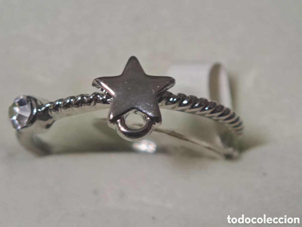 Joyeria: Anillo de acero inoxidable con estrella y circonita