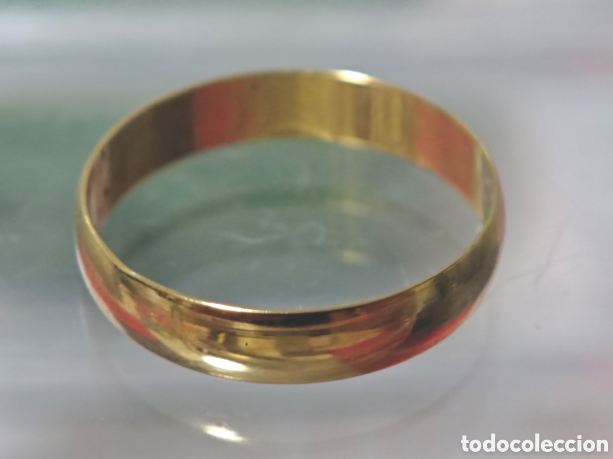 Joyeria: Anillo de acero inoxidable con ba&ntilde;o de oro - Foto 2
