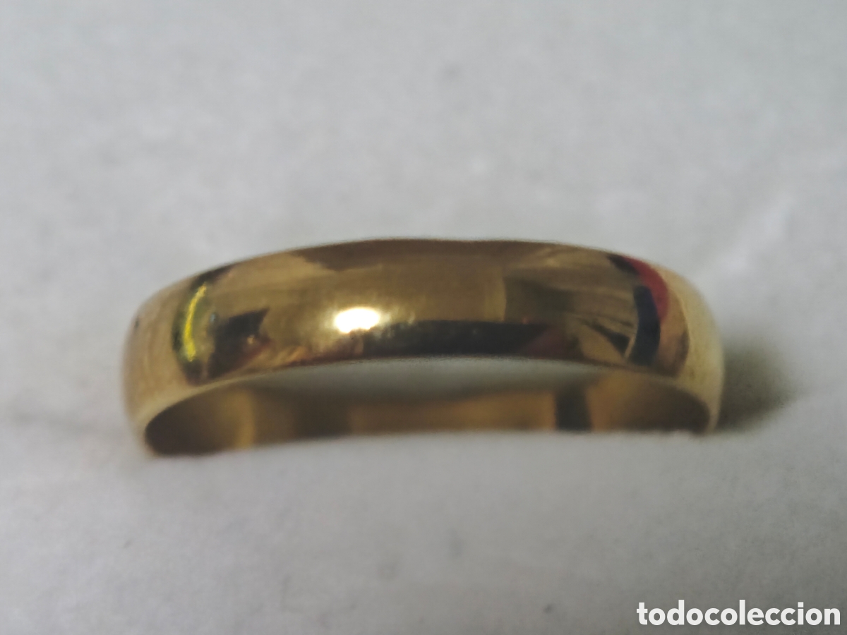 Joyeria: Anillo de acero inoxidable con ba&ntilde;o de oro