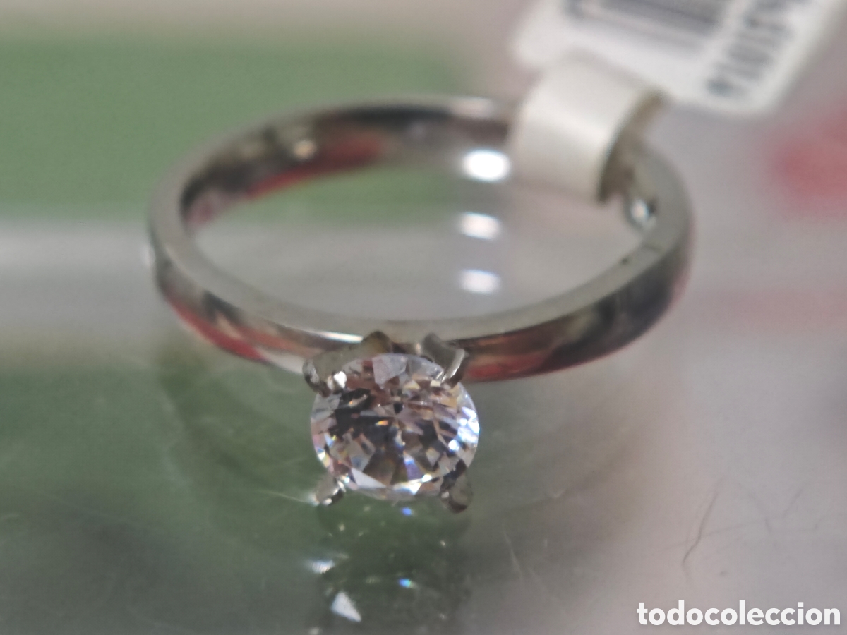 Joyeria: Anillo de compromiso en acero inoxidable con circonita - Foto 2