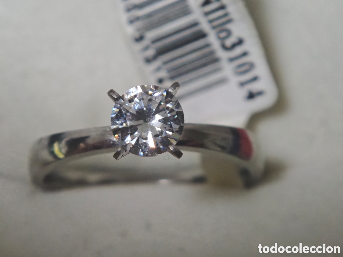 Joyeria: Anillo de compromiso en acero inoxidable con circonita - Foto 1