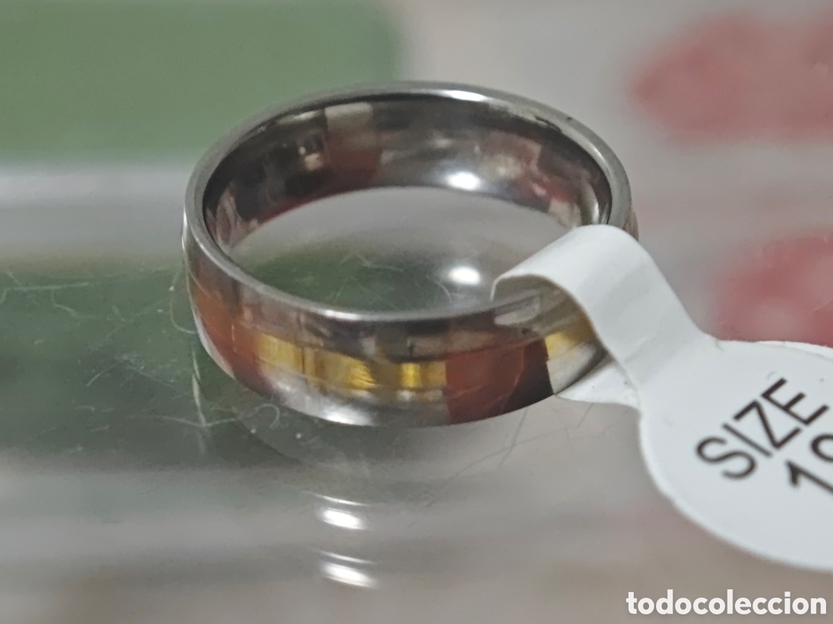 Joyeria: Anillo en acero inoxidable en plata y oro - Foto 3