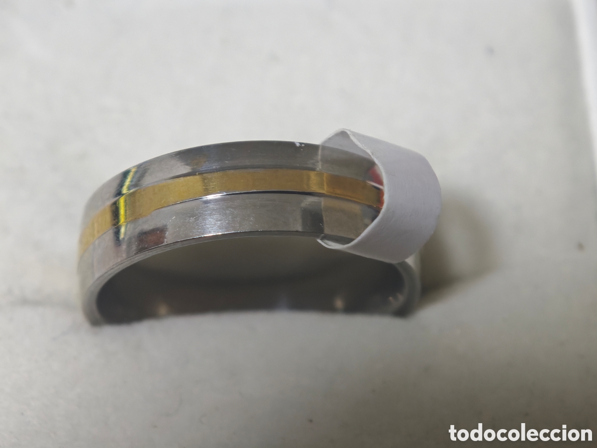 Joyeria: Anillo en acero inoxidable en plata y oro - Foto 1