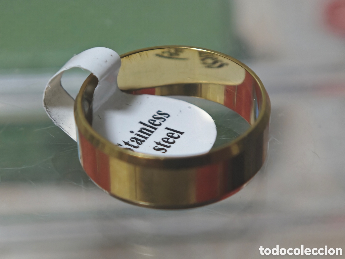 Joyeria: Anillo en acero inoxidable con ba&ntilde;o de oro - Foto 3